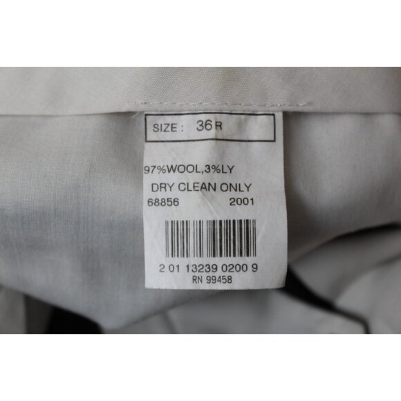 Brooks Brothers Brooksease Dress Pants 36R Black Wool Blend Pleated Cuffed Mens - Picture 6 of 6